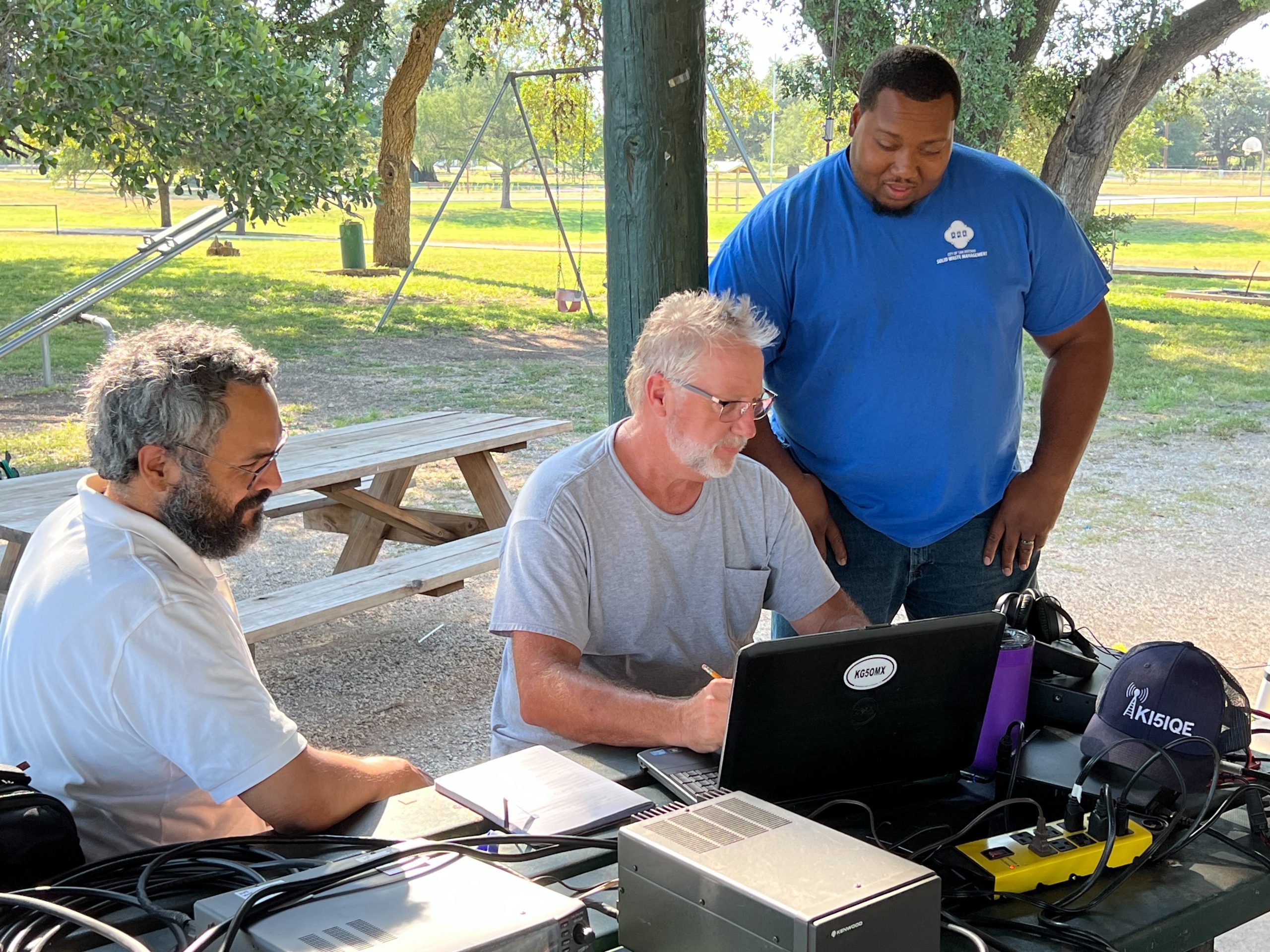 Operators collaborating at the station