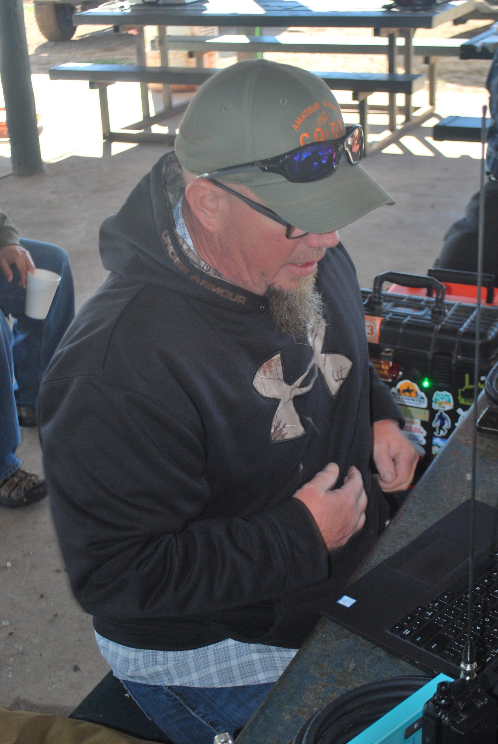 Operator at the HF station